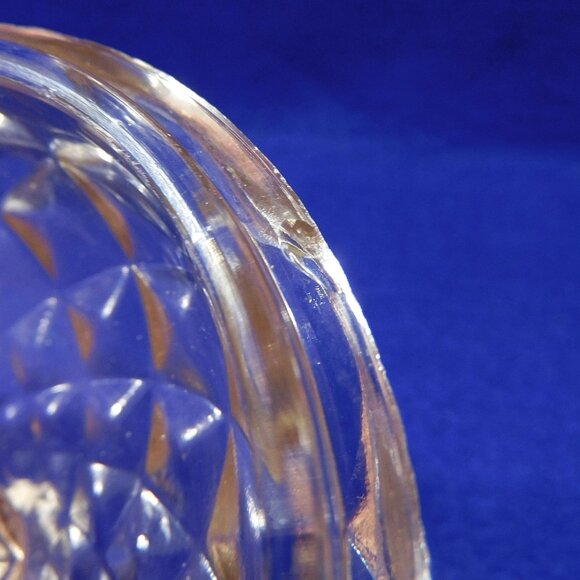 Vintage Biscuit Candy Jar Domed Lid Heavy Pressed Diamond Shape Glass 6" - Picture 8 of 8